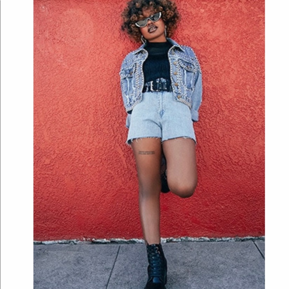 Forever 21 Frayed Paperbag Denim Shorts